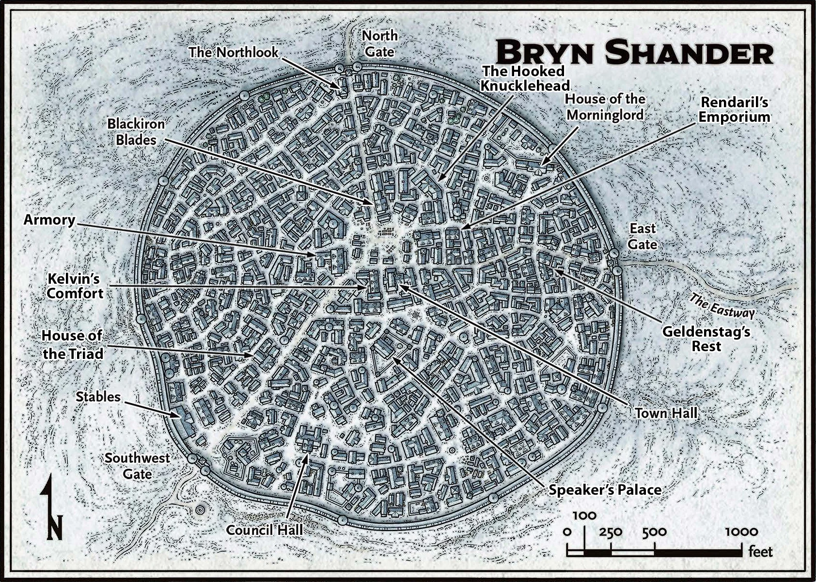 A map of Bryn Shandar