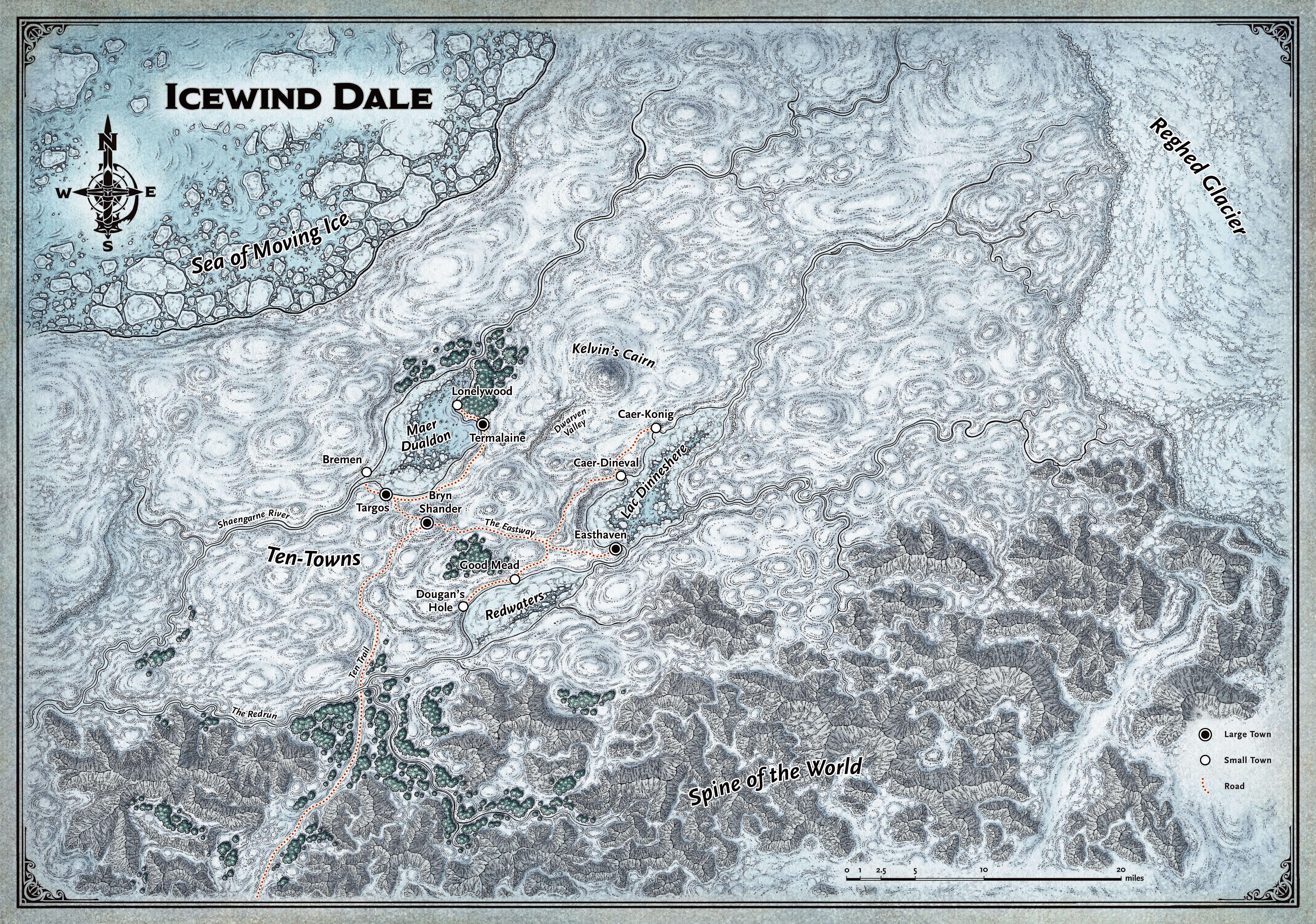 A map of Icewind Dale